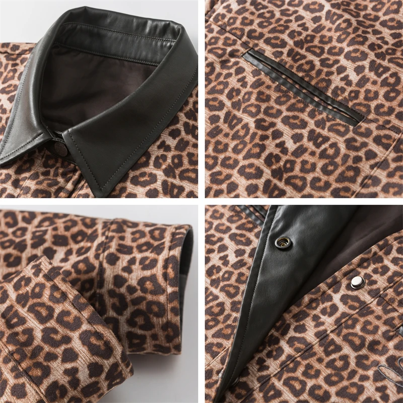 Camicetta da donna con stampa leopardata in raso stile retrò vestiti autunnali di marca 2024 per le donne camicia da donna Casual elegante Top