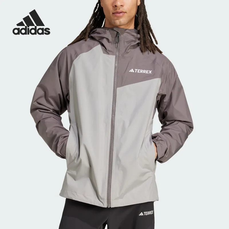 Adidas New Men's Outdoor Splicing Loose Hooded Jacket JN8809