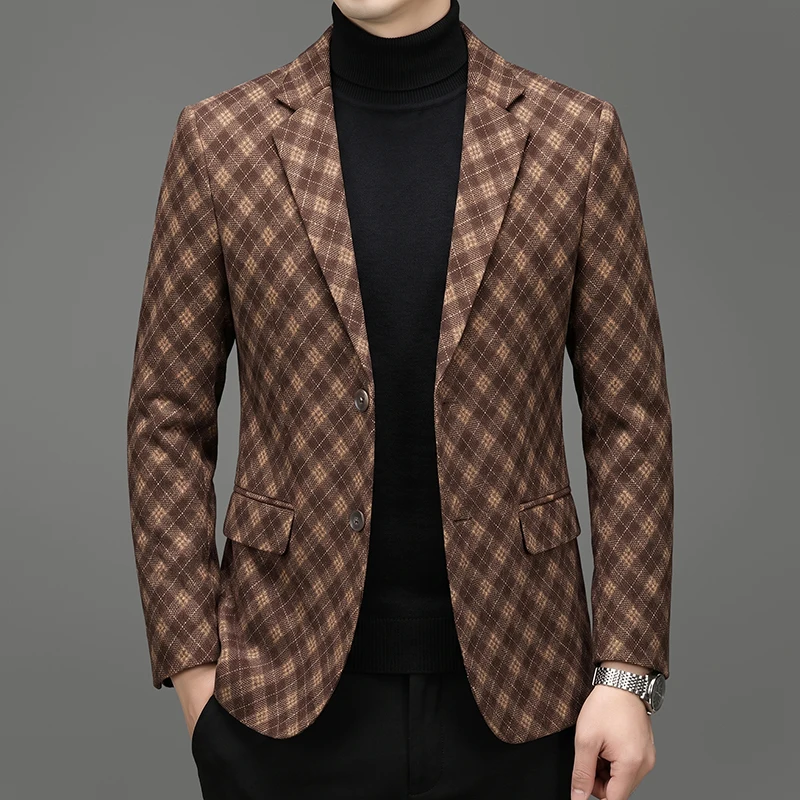 Fall High-End New Men's Suit Jacket Versatile Fashionable Mid-Young Adult Stylish Match All Autumn Luxury Menswear