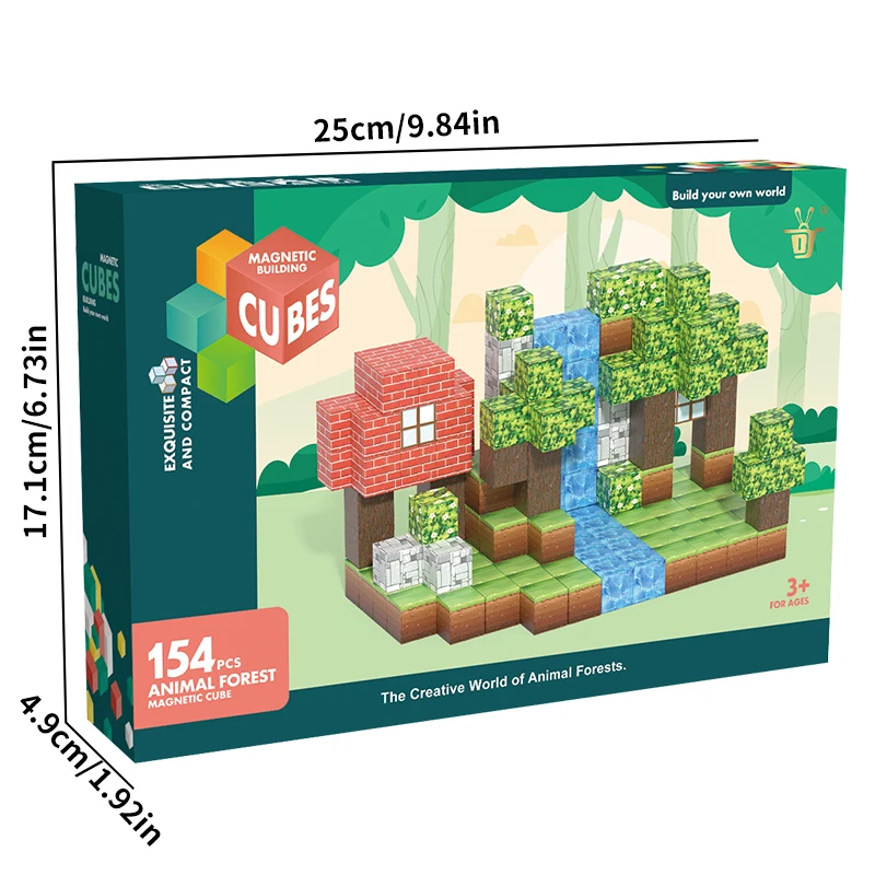 48/85/104/154PCS magnetic building block toys, DIY magnetic block toys, let children learn to build space, easy to assemble