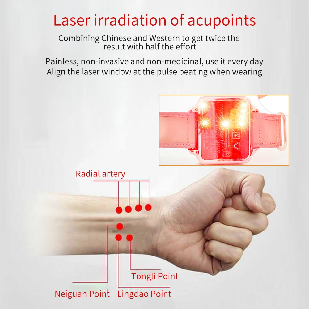 650nm Laser Physiotherapy Hypertension Laser Therapy Watch Semiconductor LLLT Laser Treatment Instrument Wrist Watch