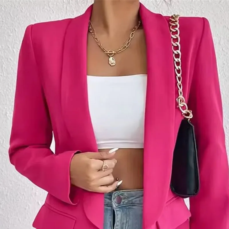 Multi Color Suit Jacket Women  Blazer Spring 2026 New Lapel Slim British Suit Top Leisure Autumn Coat Cardigan Casaco Feminin