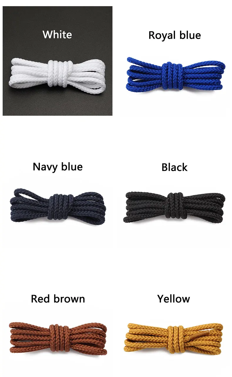 Neue runde Schnürsenkel für Outdoor-Wanderschuhe, High-Top-Schuhe, Freizeitsneaker, Sportschuhe, Lederschuhe, Stiefel, Kinderschnürsenkel, Zubehör – Detail 7