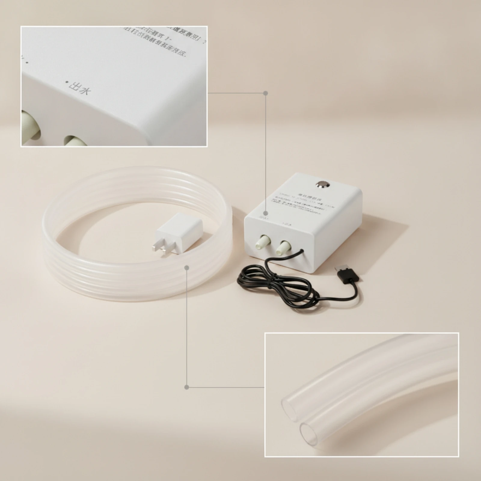 Liquid Pump with Silicone Tube Compact USB Liquid Pump Automatic Food-Grade for DIYers, Coffee Machines, Humidifiers