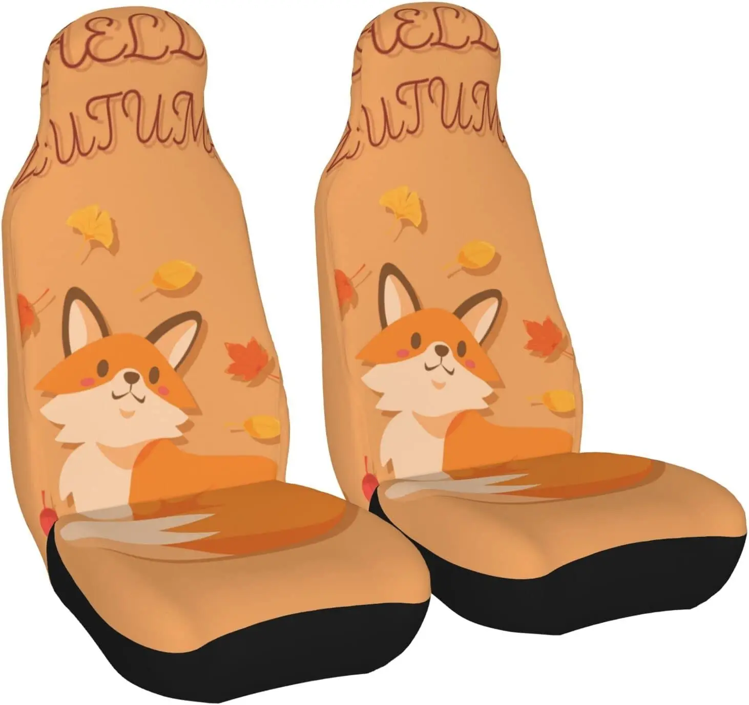 Комплект чехлов для автомобильных сидений, универсальные защитные накидки на передние сиденья, с рисунком листьев, подходят для большинства автомобилей, 2 шт.