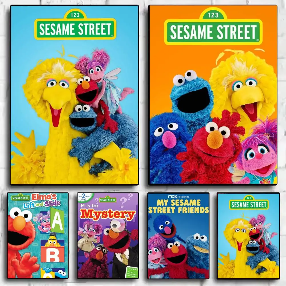 Educational Cartoon S-Sesame Street Poster Modern Aesthetic Wall Art Print Minimalist Poster Bedroom Living Room Home Decor Gift
