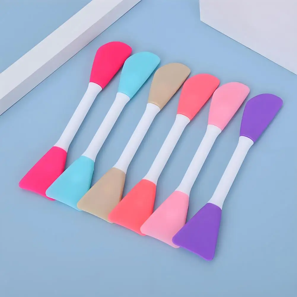 Silicone Face Mask Brush Dual-Ended Mask Spatula Soft Mud Mask Applicator for Creams Clay Masks DIY Skincare Tools