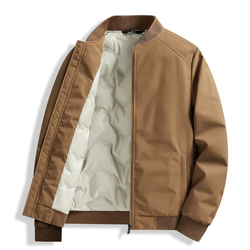 Tough Guy 2025 New Winter Outdoor Down Jacket For Young Men - Stand-Collar, Thickened, Warm & Casual Outerwear