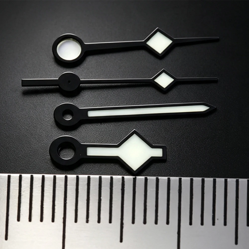 BGW‑9 Blue Luminous Snowflake GMT Watch Hands 4‑Piece Replacement Pointer Set Compatible with NH34 Movement