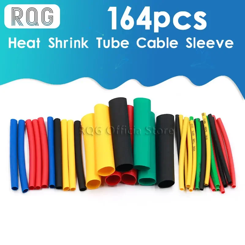 164pcs/Set Heat Shrink Tube termoretractil Polyolefin Shrinking Assorted Insulated Sleeving Tubing Wrap Wire Cable Sleeve Kit