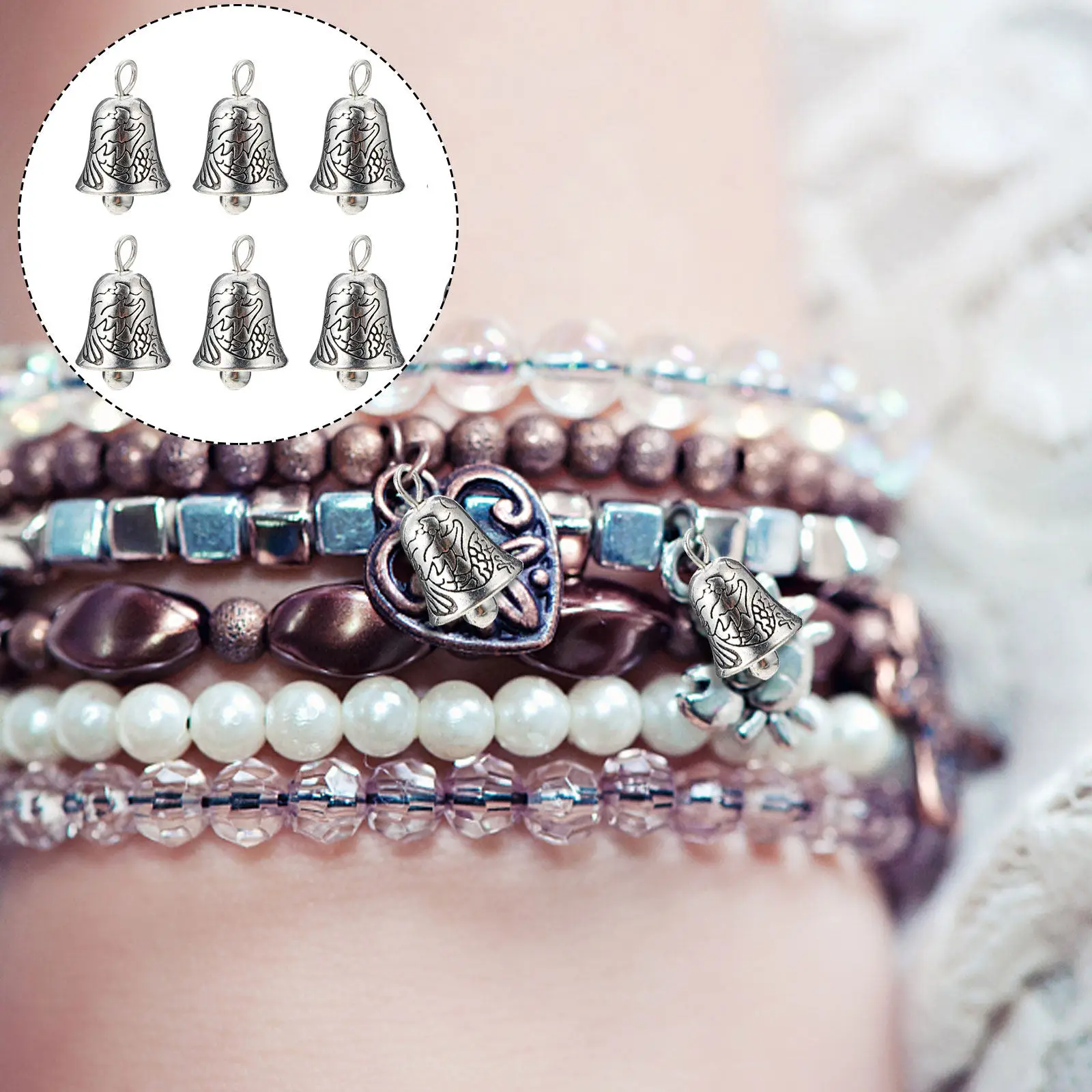 

20Pcs Alloy Bell Pendants DIY Jewelry Accessories Vintage Design Hanging Ornaments for Decoration Craft Bell Pendants