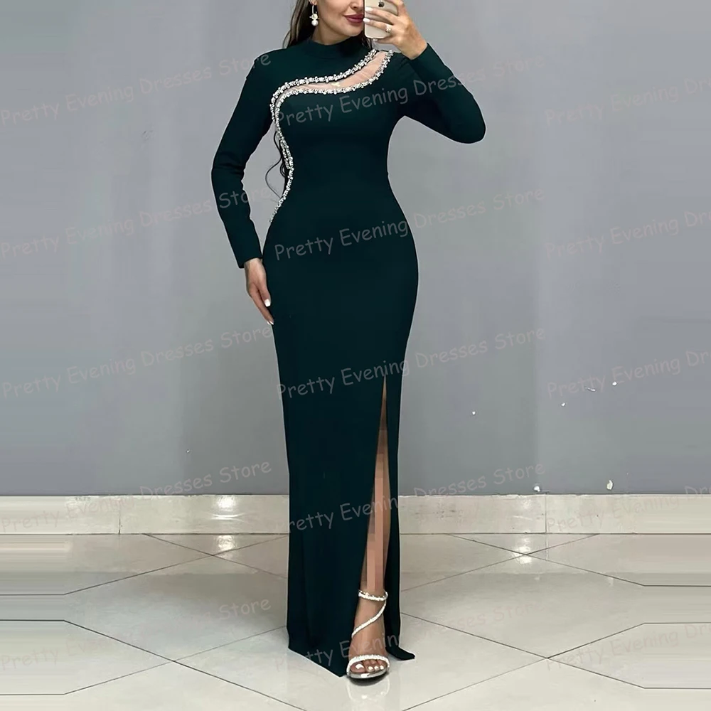 Fashion Evening Dresses Sleeveless Woman's Sexy Hollow Sequined Mermaid Prom Growns Long Sleeve Party Customized Vestidos Fiesta