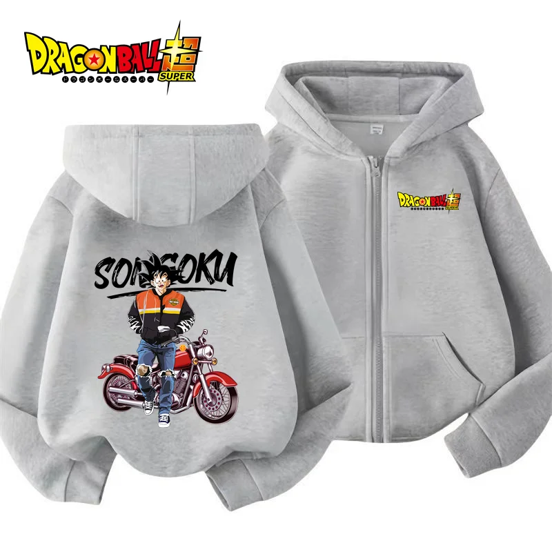 أنيمي دراغون بول الاطفال قلنسوة بسحاب الكرتون جوكو طباعة الخريف طويلة الأكمام البلوز BoysClothes فتاة سترة عادية القمم #2