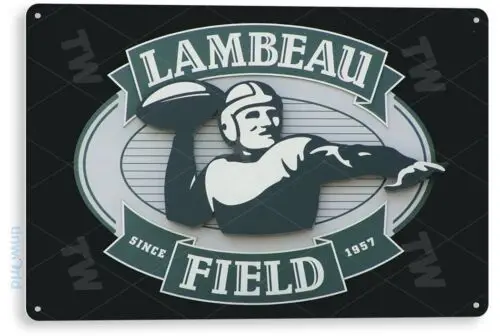 1p,TIN SIGN Lambeau Field Metal Décor Art Bar A468