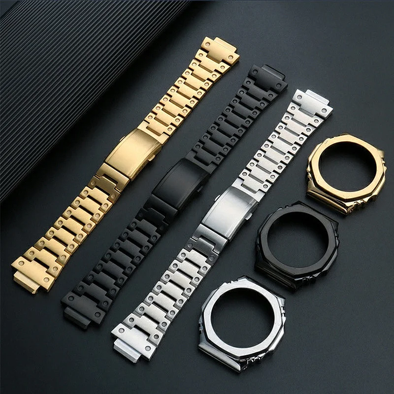 For Casio G-shock Ga-2100 Stainless Steel Watch Strap Metal Case suit Ga2100 Ga2110 Ga-b2100 men's Modified Bezel Watchband - Image 2