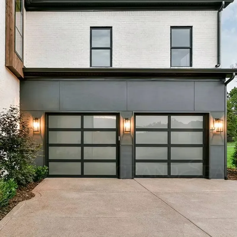 

Intelligent control thermal insulation aluminum alloy glass shutter garage door suitable for luxury villas