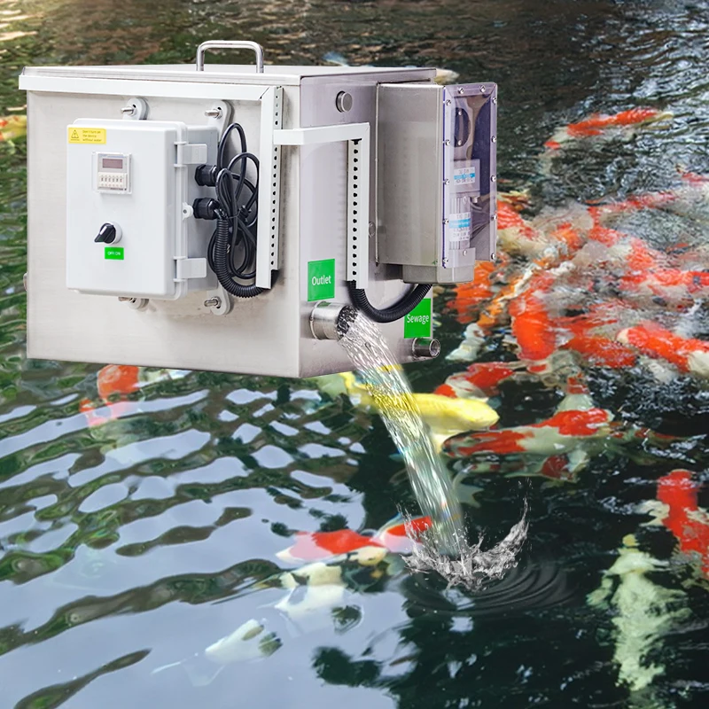 Home Small 5m³/h Drum Filter Stainless Steel Rotating Drum Filter Aquarium Koi Fish Pond Rotary Drum Micro Filter Water