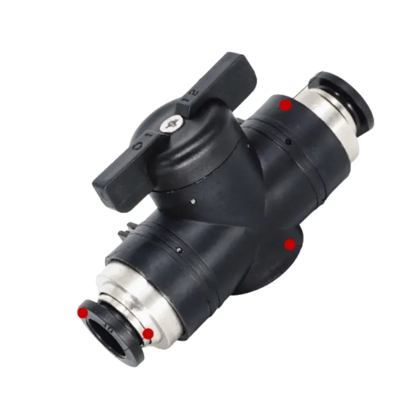 BUC8mm 気管空気圧バルブ、スイッチバルブコネクタ付き HVFF4 エアバルブ、6 クイックプラグ、10 クイックコネクト、12mm