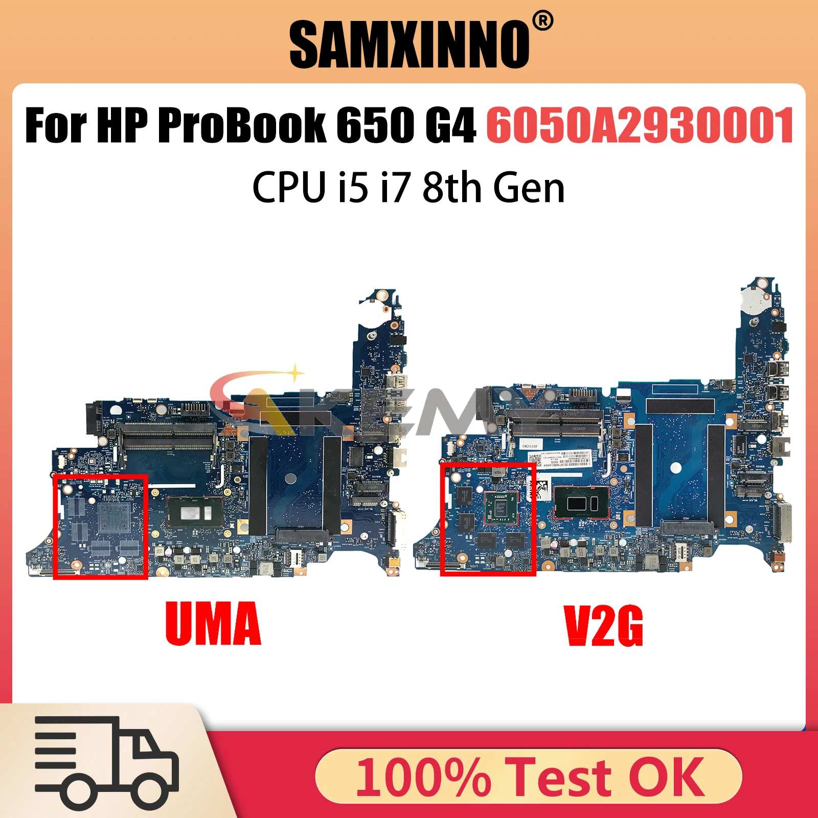 

Mainboard For HP 650 G4 Laptop Motherboard 6050A2930001 L27307-601 L24851-601 i5 i7 8th Gen CPU Full Tested