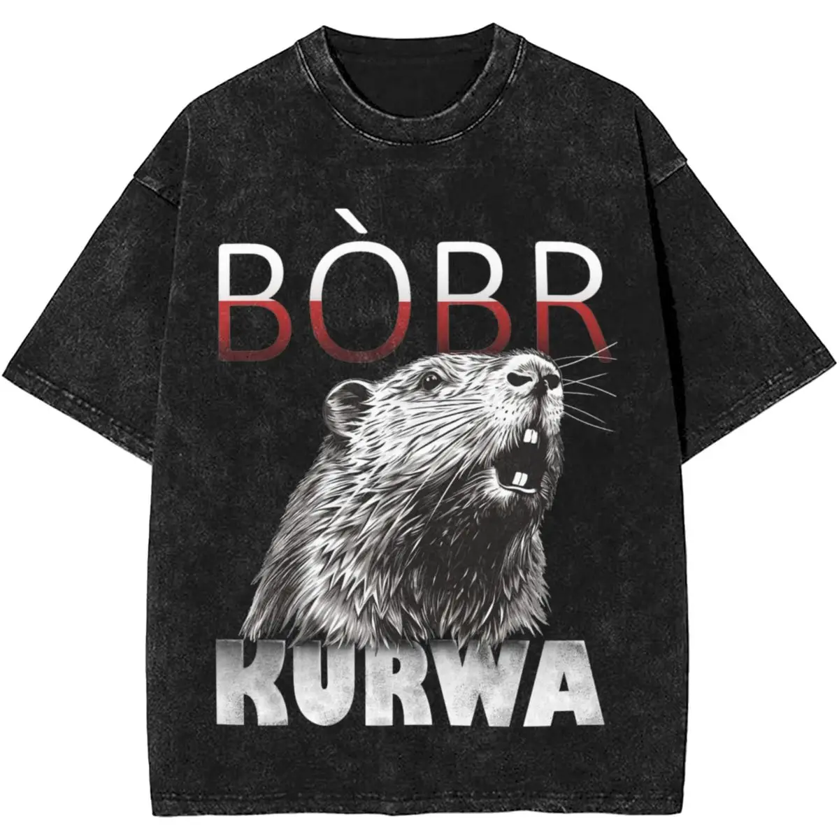 2024 Summer Polish Beaver Meme Bobr Bober Kurwa Washed T Shirt Outfit Oversize T-Shirt Men Women Tee Shirt