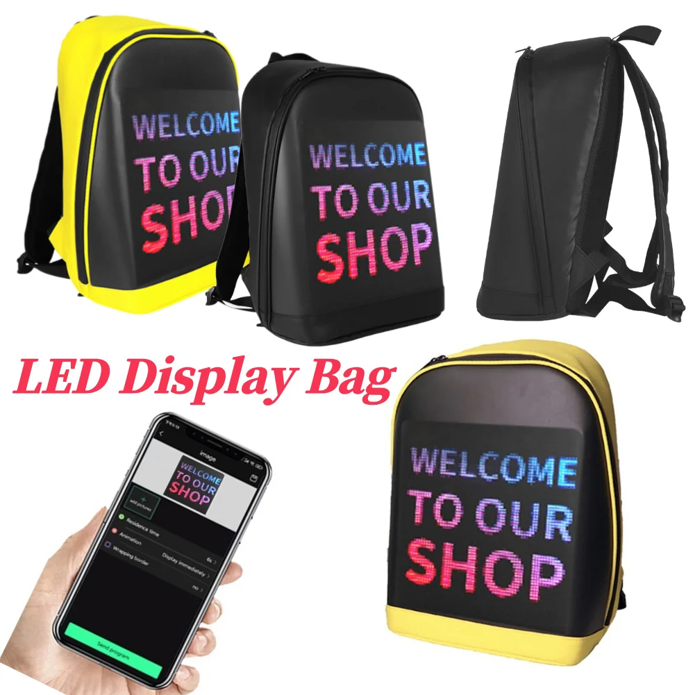 

Рюкзак с LED-экраном для бизнеса и путешествий, беспроводной, для ноутбука, для школы, для женщин и мужчин, для прогулок на улице, с Wi-Fi, рекламный дисплей