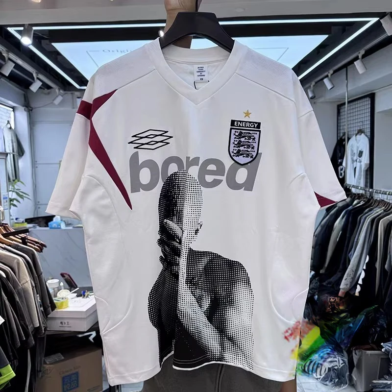 Summer Men T Shirts Retro color blocking patchwork badge portrait print T Shirt Men Women T-shirt Top Tees