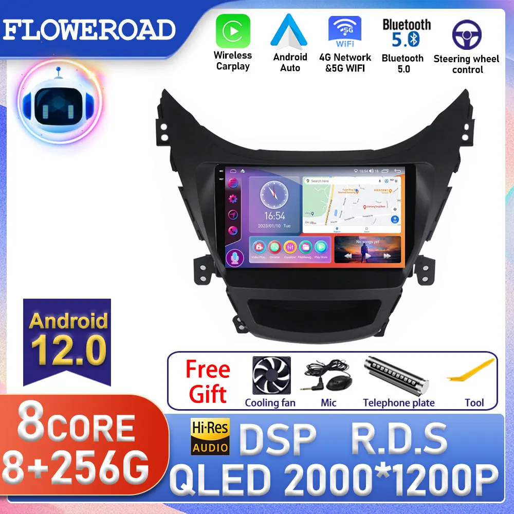 

Android For Hyundai Elantra Avante I35 2011 - 2013 Car Radio Video Multimedia Player Navigation GPS Autoradio Carplay DVD BT