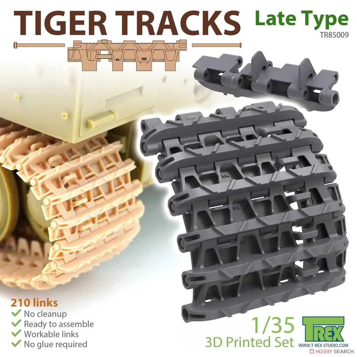 

T-REX 85009 1/35 Tiger Tracks Late Type Plastic model