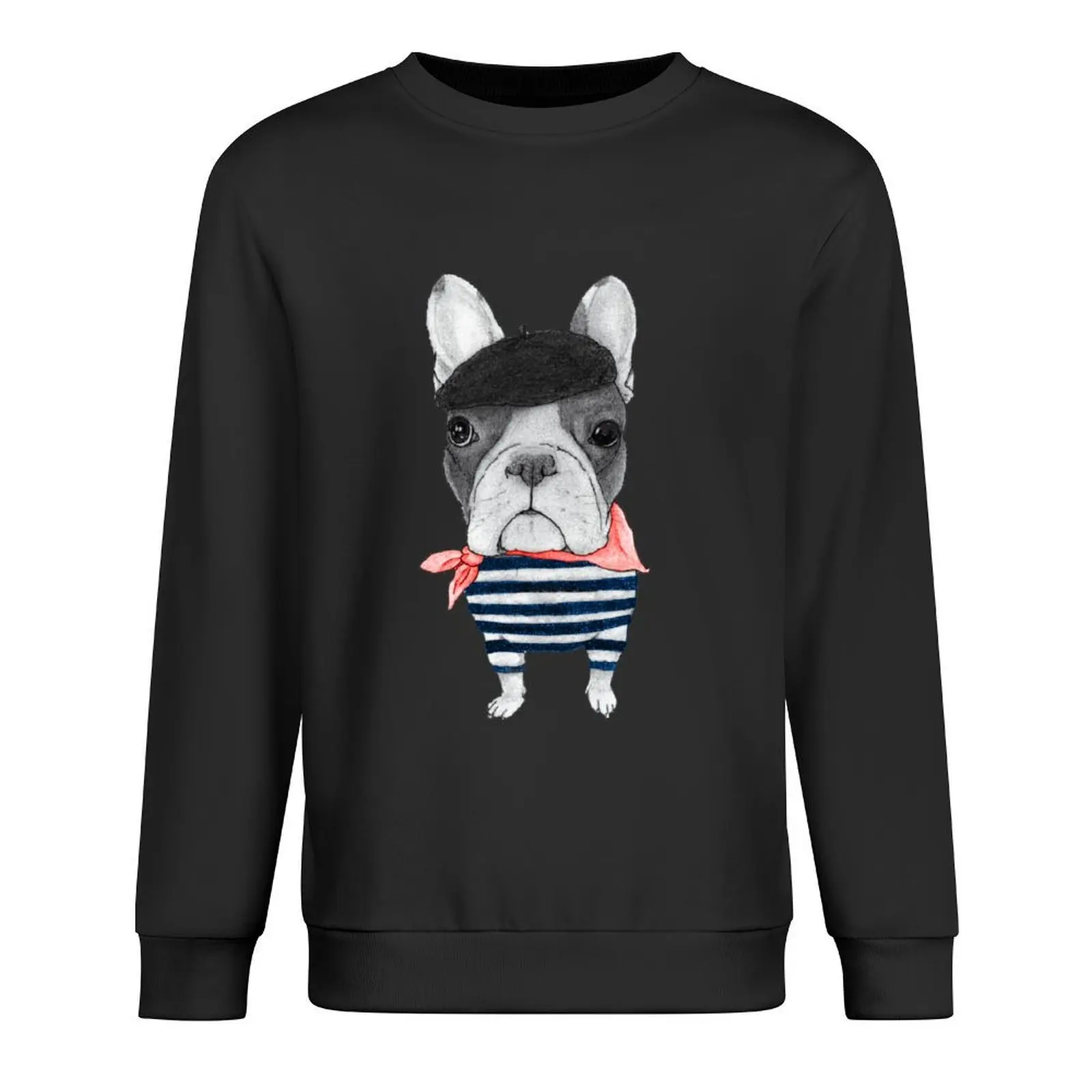 Французский бульдог спереди Arc de Triomphe. Пуловер мужская одежда спортивные костюмы корейская осенняя одежда толстовка с капюшоном