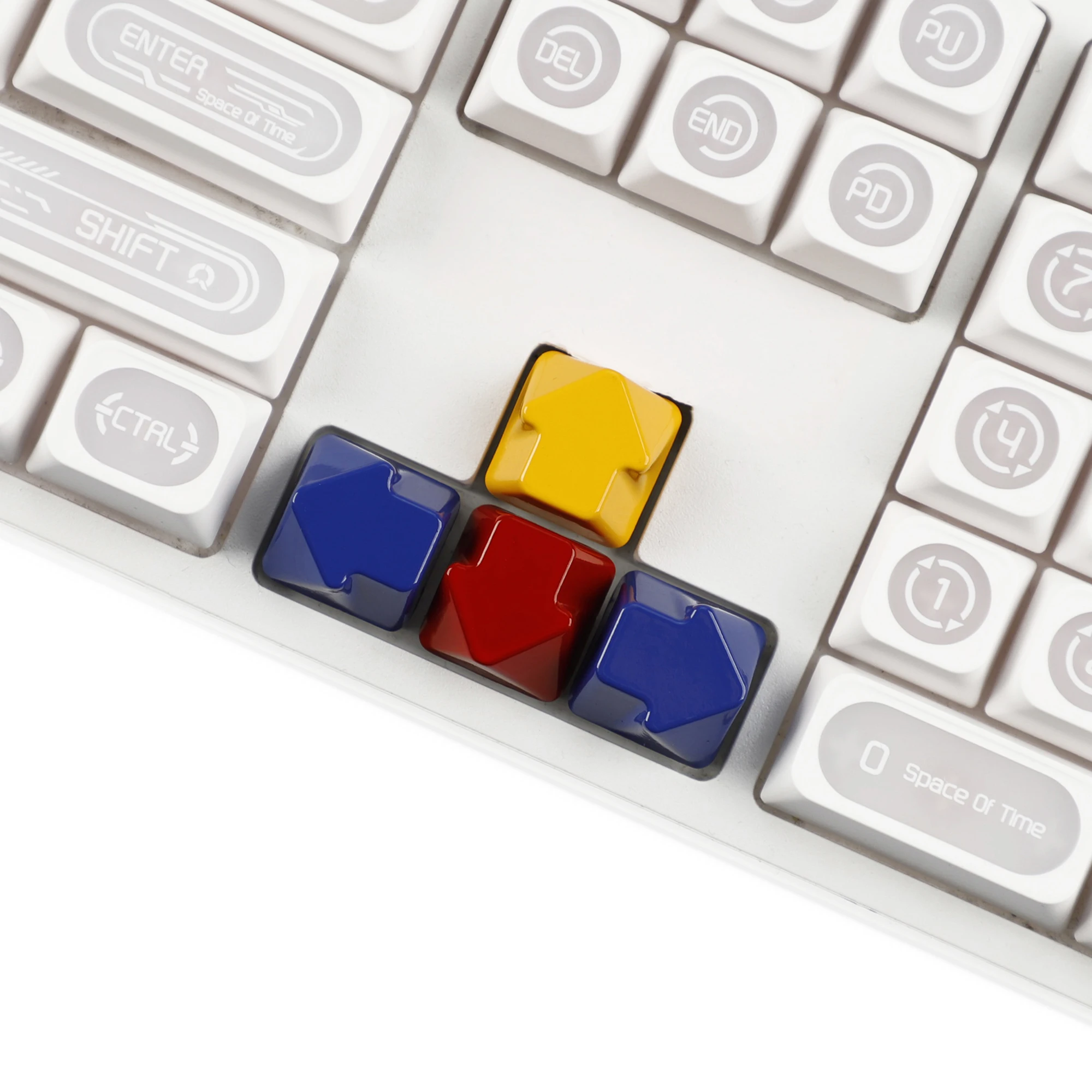 YMDK Color Arrow Keys Zinc Alloy Metal Painted High Gloss Personalized  Red Yellow Blue Keycaps for MX Mechanical Keyboards