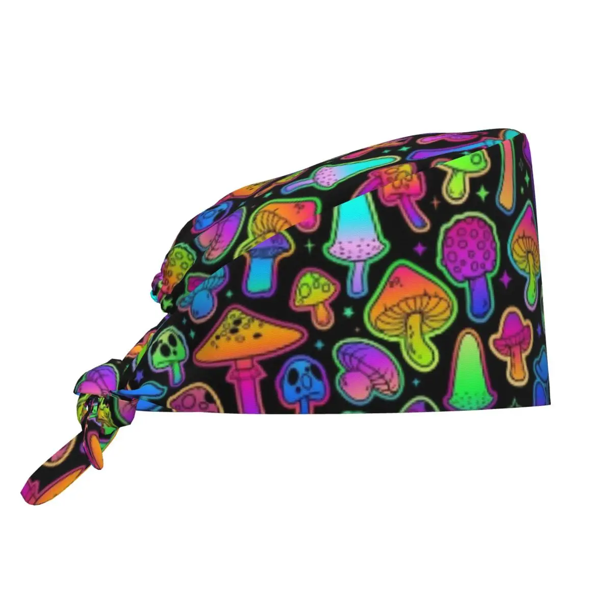 Custom Psychedelic Magic Mushrooms Scrubs Cap Surgical Hats Women Men Operating Room Cap Nursing Cap Lab Works Hat