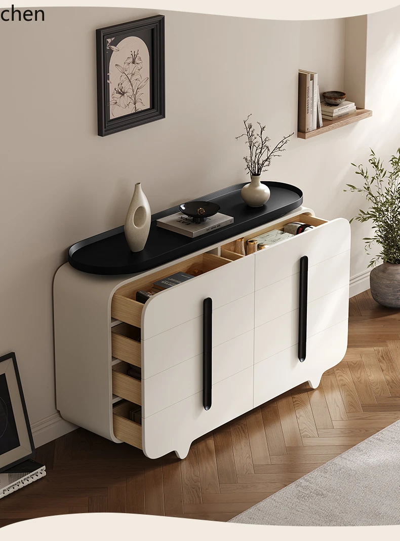 

HXL dining side cabinet living room wall storage cabinet multi-functional solid wood storage cabinet