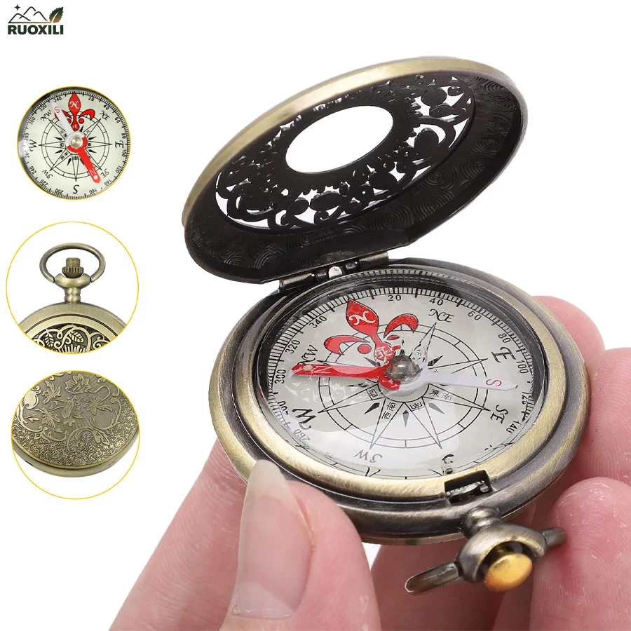 

Metal Compass Hiking Compass Hiking Durable Shockproof Waterproof Brass Camping Tools for Navigation Outdoor Survival