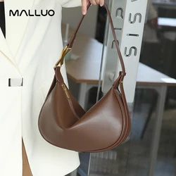Cowhide Genuine Leather Bag Women's Hobos Sac Soft Shoulder Messenger Bags for Women Wide Female Half Moon Purse and Handbags