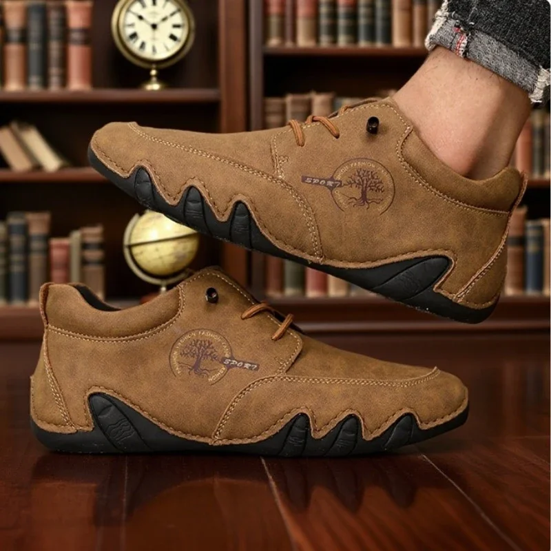 

Мужская удобная повседневная обувь, мягкие замшевые легкие удобные лоферы, инновационные уникальные дышащие мотоциклетные ботинки, мужская обувь