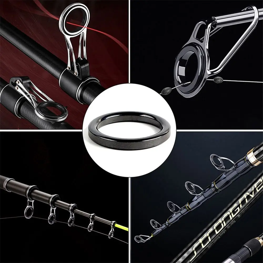 

4mm-30mm Ceramic Guides Ring O rings Wear Resistant Fishing Rod Guides Smooth Round Rod Eye Replacement Fishing Pole