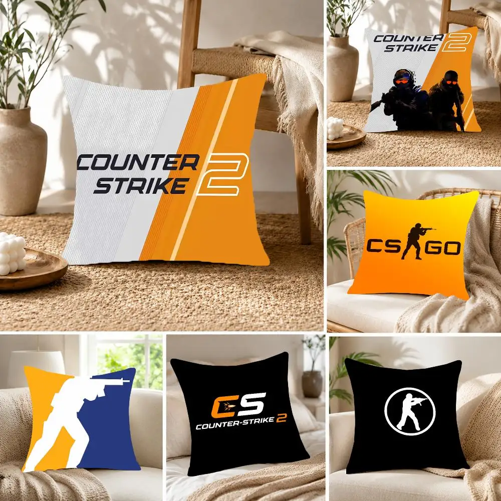 Intense Videogame C-Counter-Strike Cushion Cover Fluffy velvet Nordic style plush Living room sofa decorative