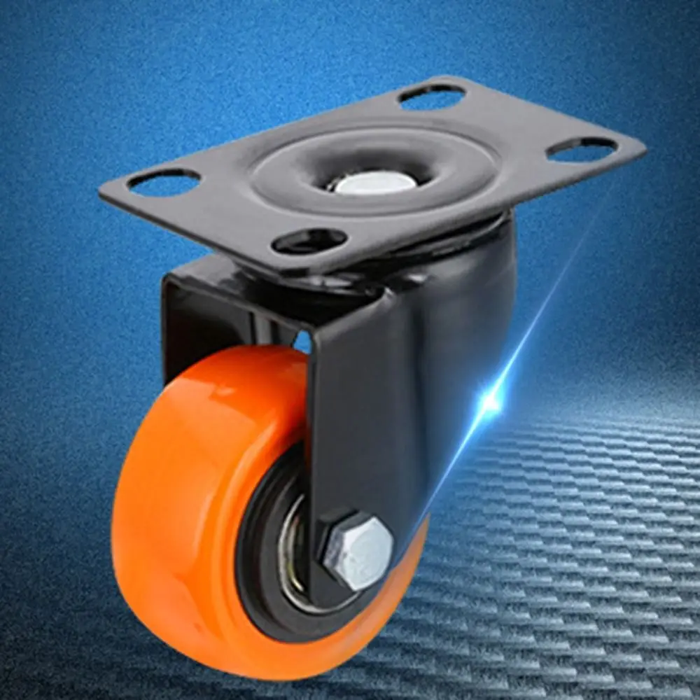 PVC Caster Wheels Swivel Castor Wheels Metal Mounting Plate Four Hole Plate Heavy Duty Casters Swivel Non-Marking Wheels