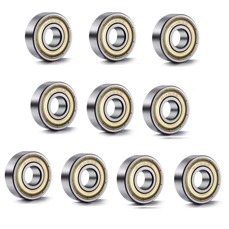 Wysokiej jakości 10 sztuk ABEC-5 608ZZ łożysko kulkowe z głębokim rowkiem 608 łożyska kulkowe 608 2Z metalowe uszczelnione 608 608Z 608ZZ 8*22*7