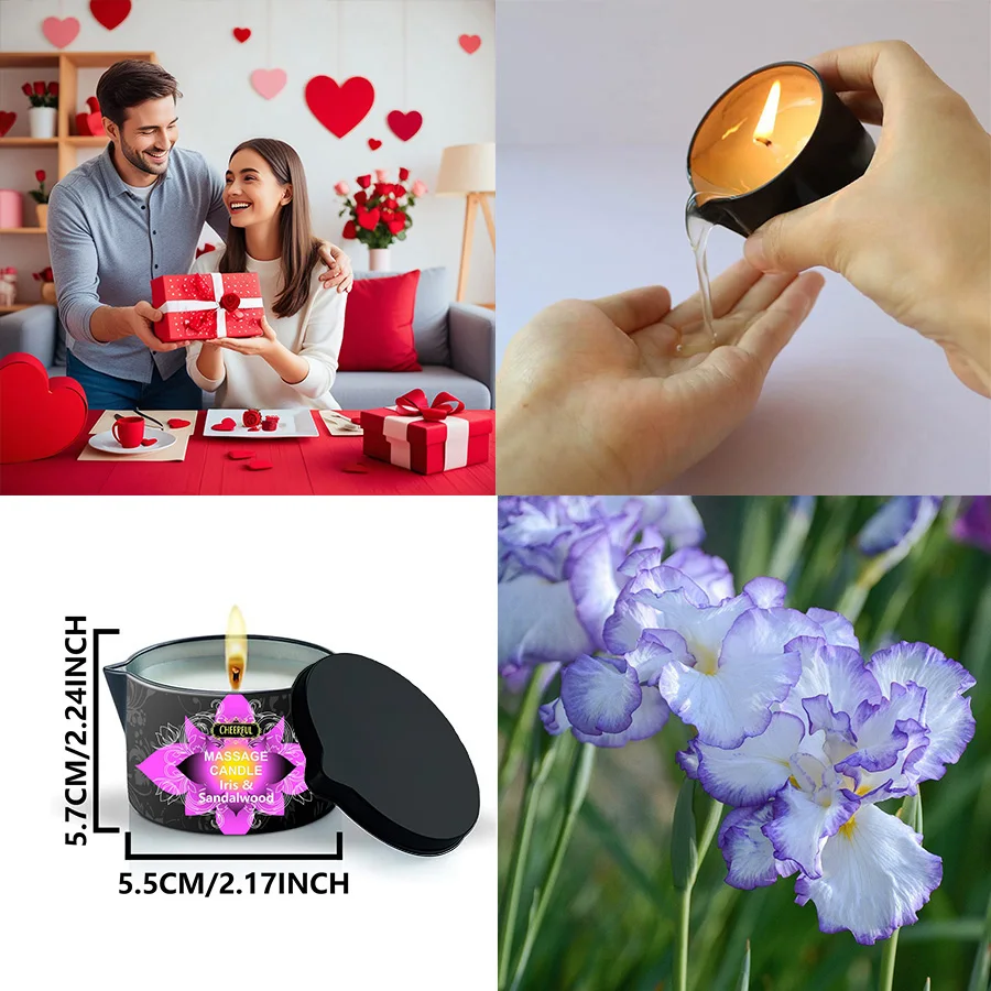 1 قطعة شمعة زيت أساسي للتدليك شمعة معطرة ، شمعة حديدية مبتكرة مضادة للحرق ، هدية مثالية للعائلة والأصدقاء