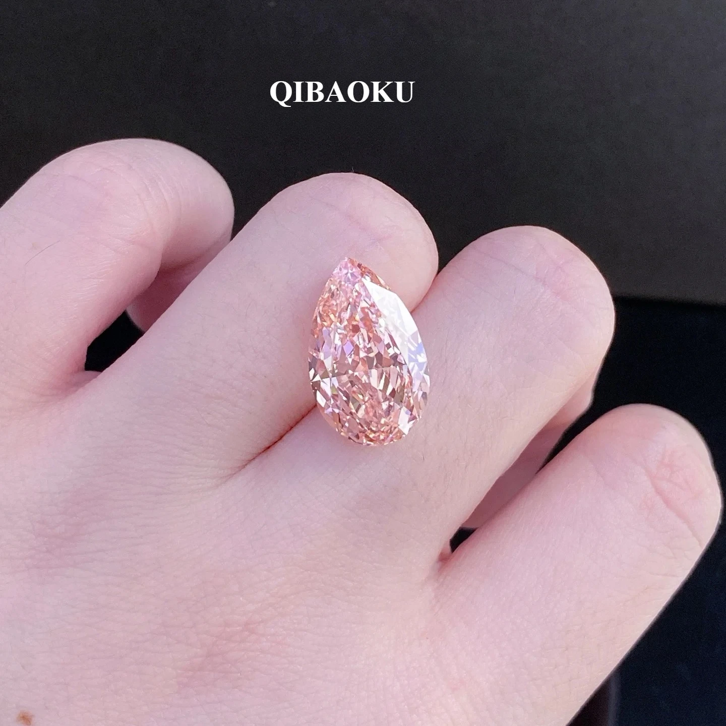 QIBAOKU 9.35CT VS1 Fancy Vivid Pink Lab Grown Diamond with IGI Certificate Pear Shape Diamonds for Women Wholesale Jewelry 2026
