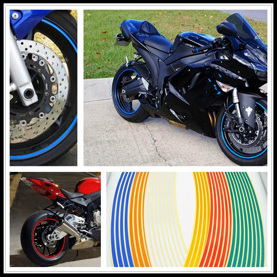 Strips Motorcycle Wheel Sticker Reflective Decals Rim Tape Bike Car Styling For Ducati 900SS 900 Ducati MTS1100 S PAUL