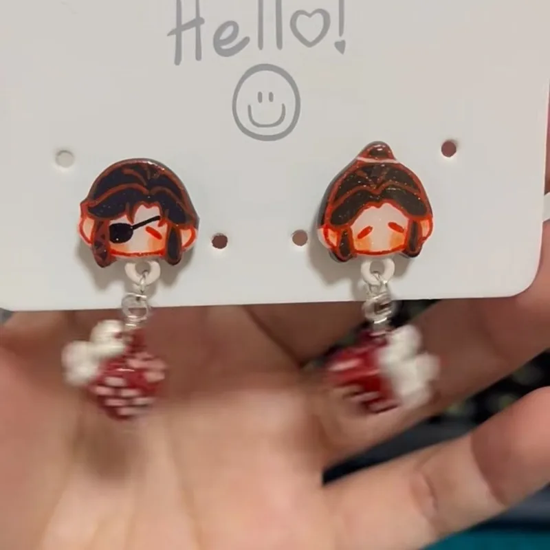 Heaven Official's Blessing Hua Cheng Xie Lian 크리에이티브 다목적 스터드 귀걸이 맞춤형 애니메이션 주변기기 만화 귀걸이