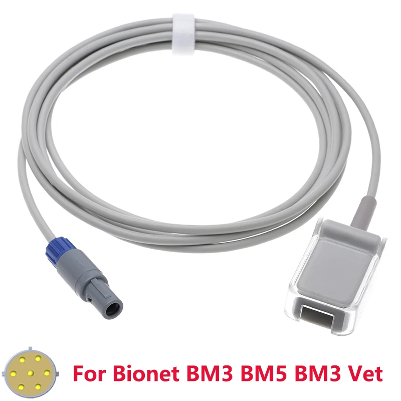 Compatible with Spo2 Sensor Extension Cable of Bionet BM3 BM5 BM3 Vet Monitor to DB9 Plug,For 7P Non-Oximaax Sensor.