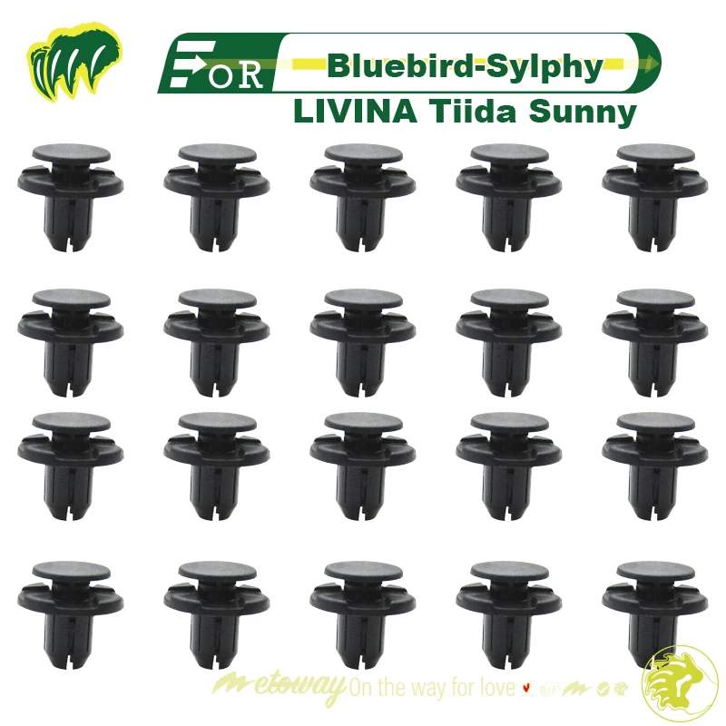 

20pcs Buckles For Nissan Bluebird-Sylphy LIVINA Tiida Sunny NISSAN Bumper Buckle Mudguard Grille Expansion Buckle Fastener Buckl