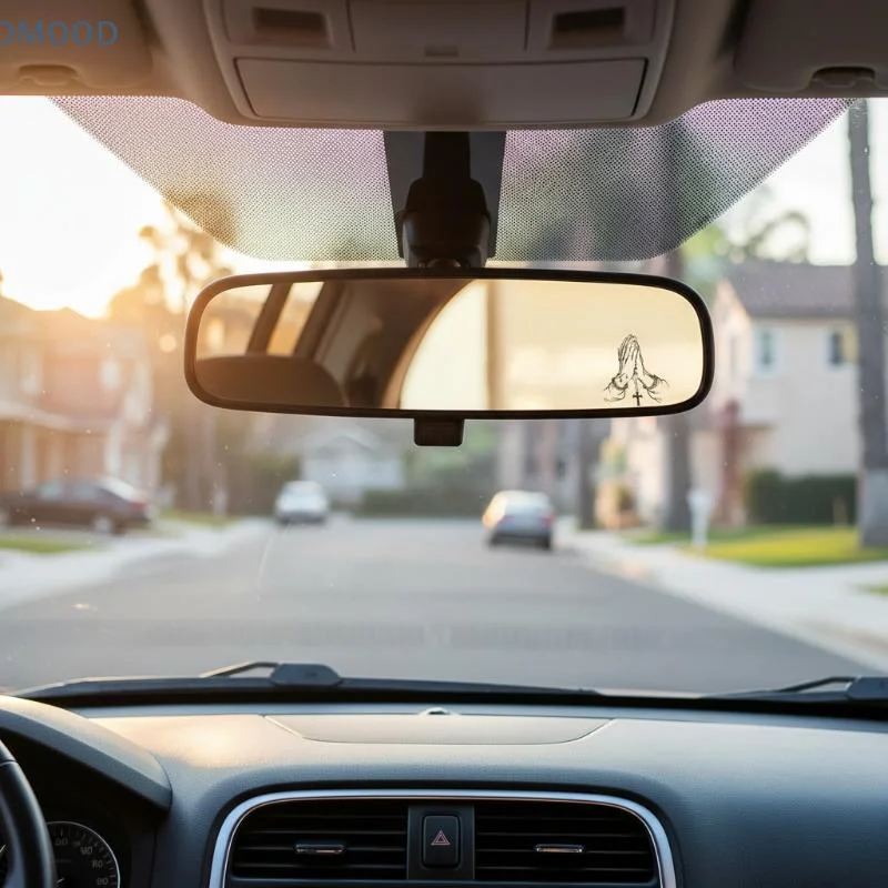 【CR】Praying Hands Cross Pattern Stickers Waterproof No Residue Decals for Auto Rearview Mirror Laptop Water Bottle Home Decor