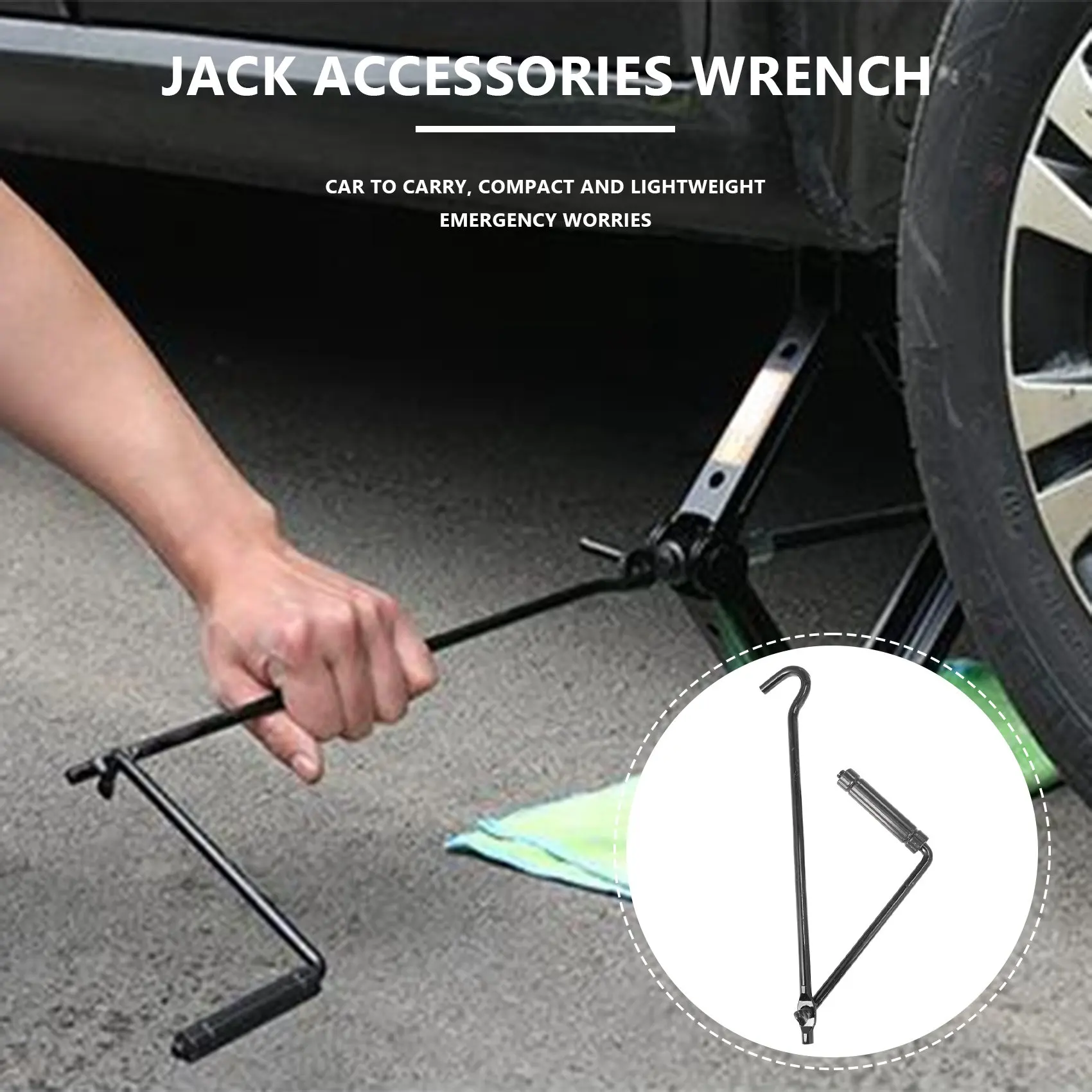 Car Jack Hand Crank Wheel Spanner Handle for Scissor Car Lift