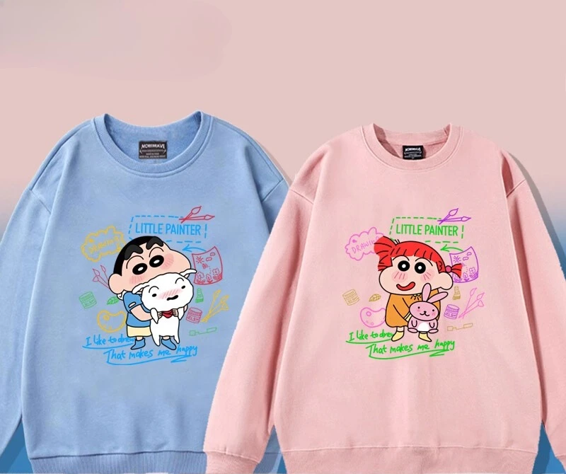 เสื้อสเวตเตอร์มีฮู้ดพิมพ์ลายการ์ตูน คอกลม สำหรับผู้หญิง สไตล์เกาหลี แฟชั่นฤดูใบไม้ร่วงและฤดูหนาว ดีไซน์ทันสมัย ทรงหลวม ใส่ได้ทั้งคู่รัก เสื้อฤดูหนาว สไตล์นักศึกษา