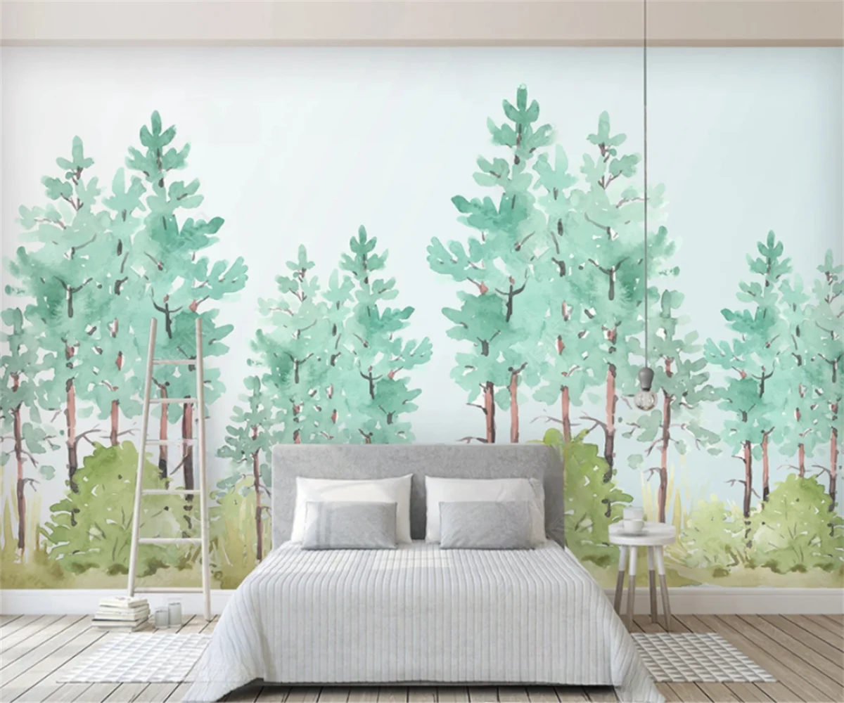 

Custom black and white forest woods Photo Wall Murals wallpapers for Living Room Bedroom 3D Mural wallpaper home Decor