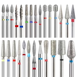 Diamond Cutters Manicure Nail Drill Bits Nails Milling Cutter Carbide Cuticle Clean Rotary Electric Manicure Pedicure Round Top